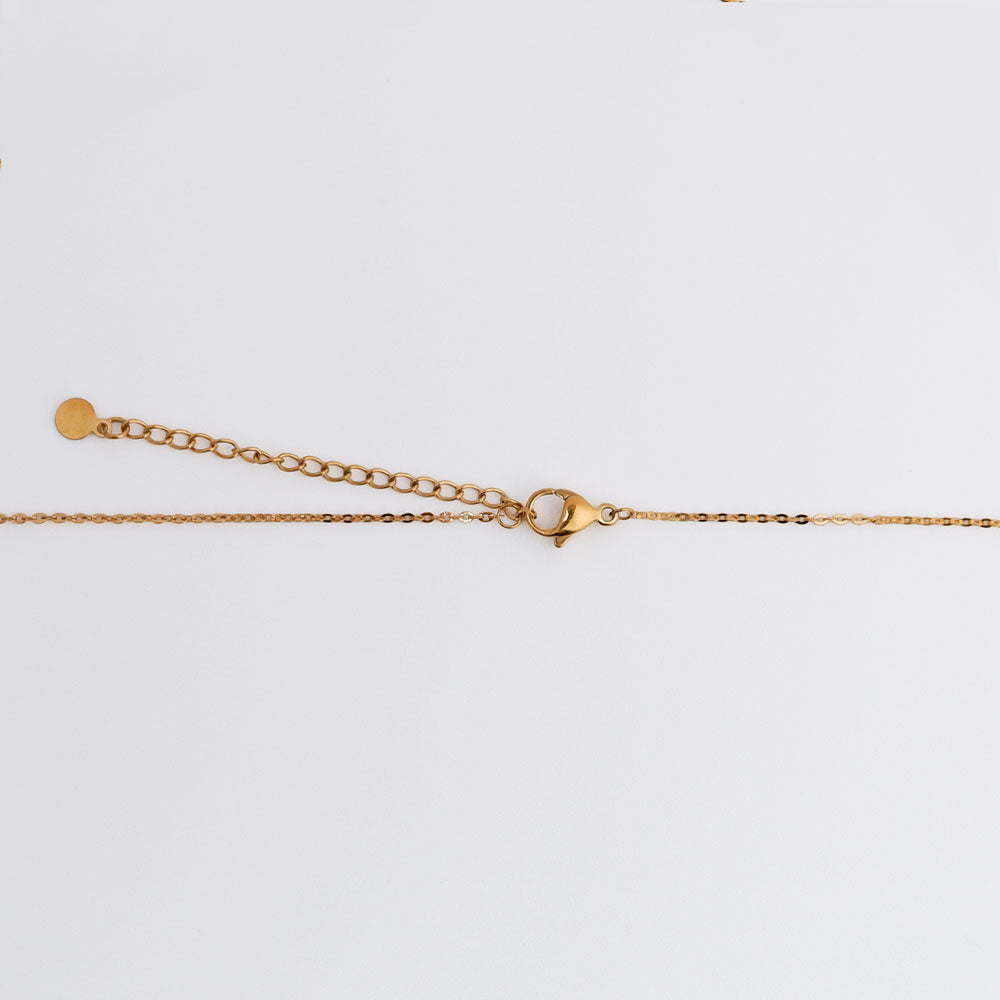 Meerblau Schimmer Halskette mit Anhänger, Edelstahl vergoldet, verstellbar, Meerblauer Schimmer, dezenter Anhänger, SHELAGO SCHMUCK
