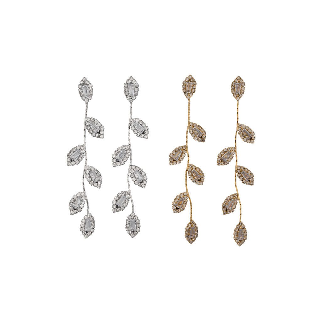 Ohrringe goldfarben-Ohrringe silberfarben-Blatt Ohrringe-Ohrringe Blatt Design-Hochzeit Ohrringe-Braut Ohrringe-Damen Ohrstecker-SHELAGO SCHMUCK