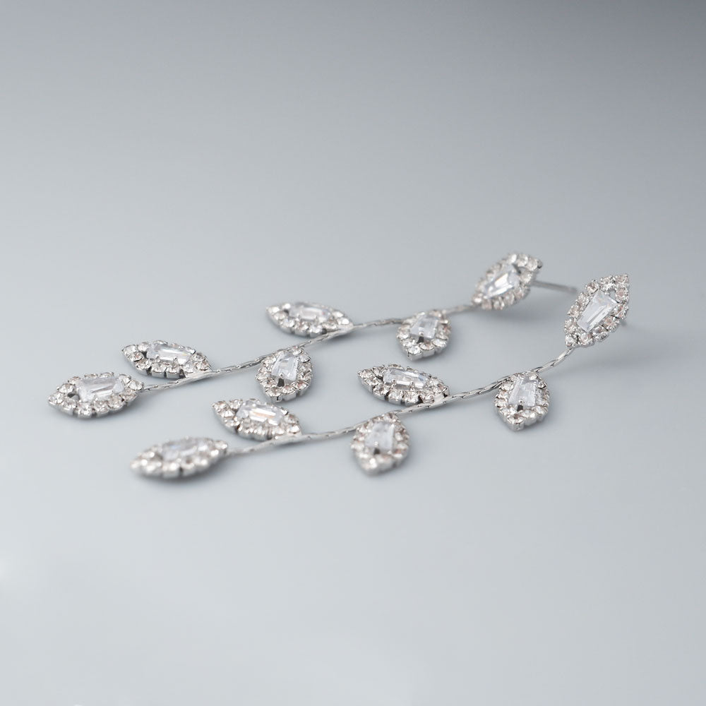 Ohrringe goldfarben-Ohrringe silberfarben-Blatt Ohrringe-Ohrringe Blatt Design-Hochzeit Ohrringe-Braut Ohrringe-Damen Ohrstecker-SHELAGO SCHMUCK