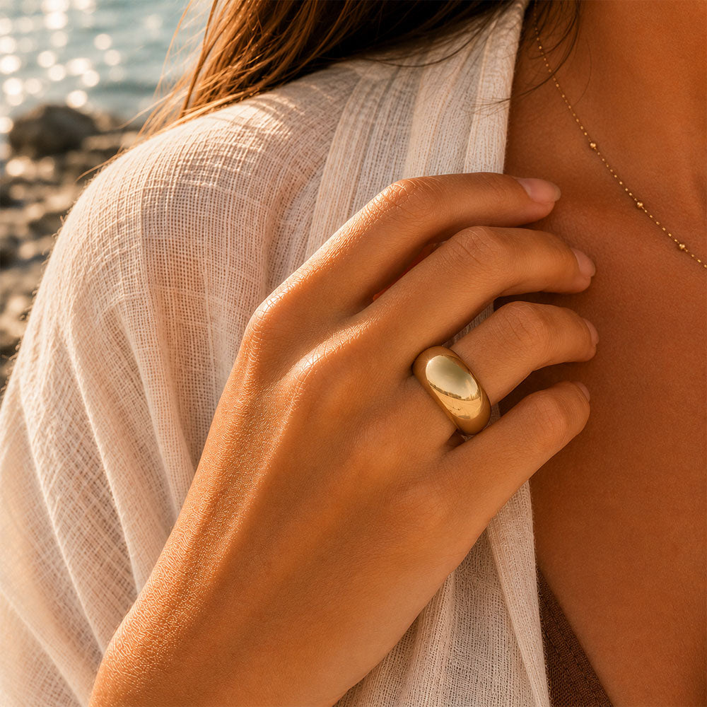 breiter klobiger Statement Ring - Damen Ring Edelstahl