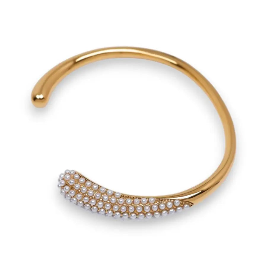 Perlen Armband Damen-vergoldeter Schmuck Wasserfest-elegantes Damen Armband-Armbänder Damen Gold-Edelstahl Armreif Damen-Schmuck mit Perlen-Shelago Schmuck-