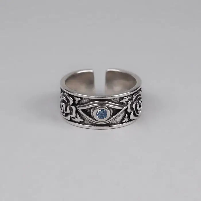 Auge von Horus Ring-verstellbar-Ring mit Rosen-Unisex