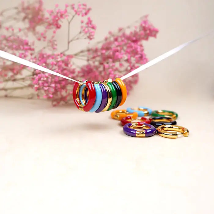 bunte Chunky Creolen-Elvan-minimalistisch bunt