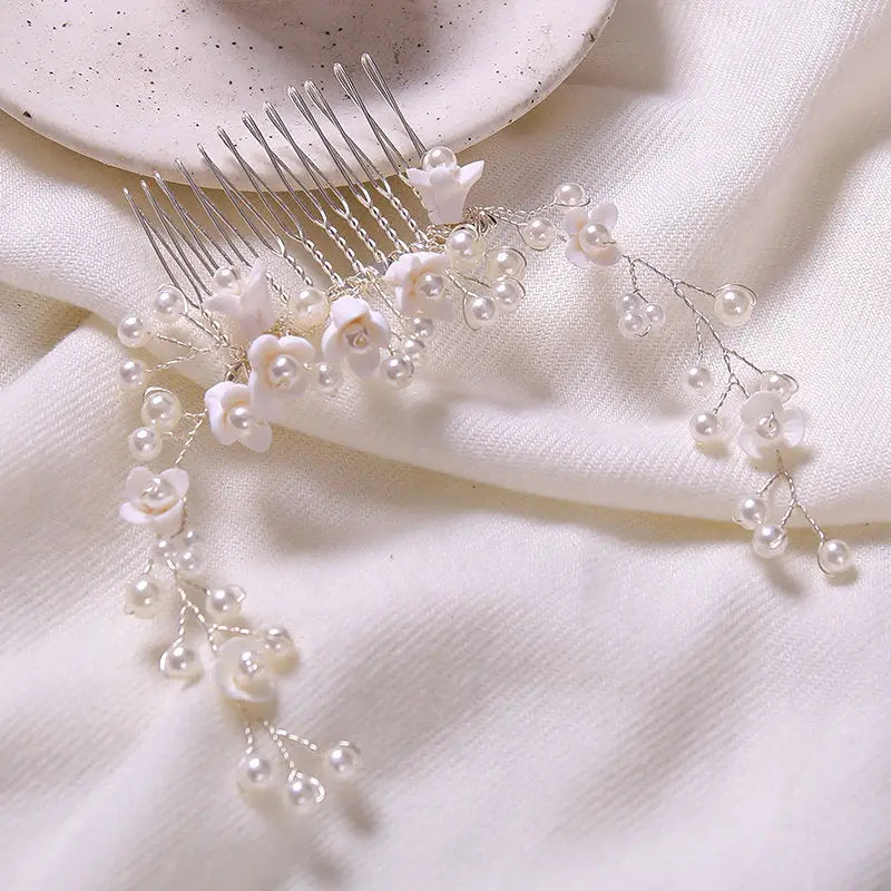 Blumen Brauthaarschmuck-Blumen Haarkamm-eleganter