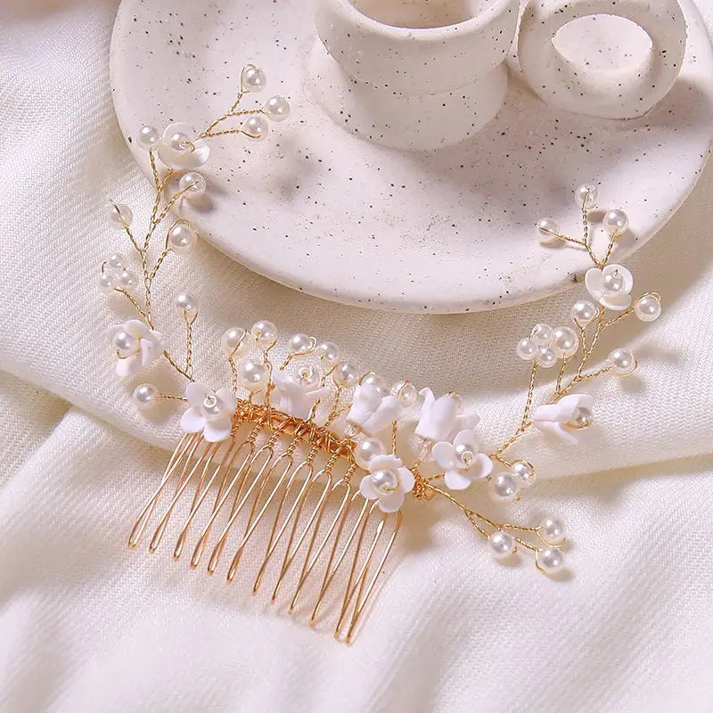 Blumen Brauthaarschmuck-Blumen Haarkamm-eleganter