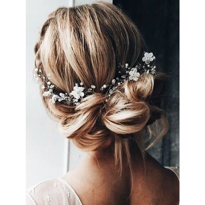 Blumen Brauthaarschmuck-Blumen Haarranke-eleganter