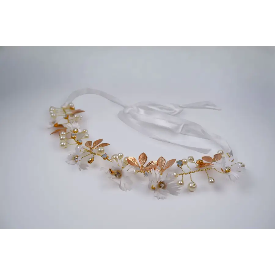 Blumen Brautschmuck Hochzeit Haarschmuck Ranke mit Perlen