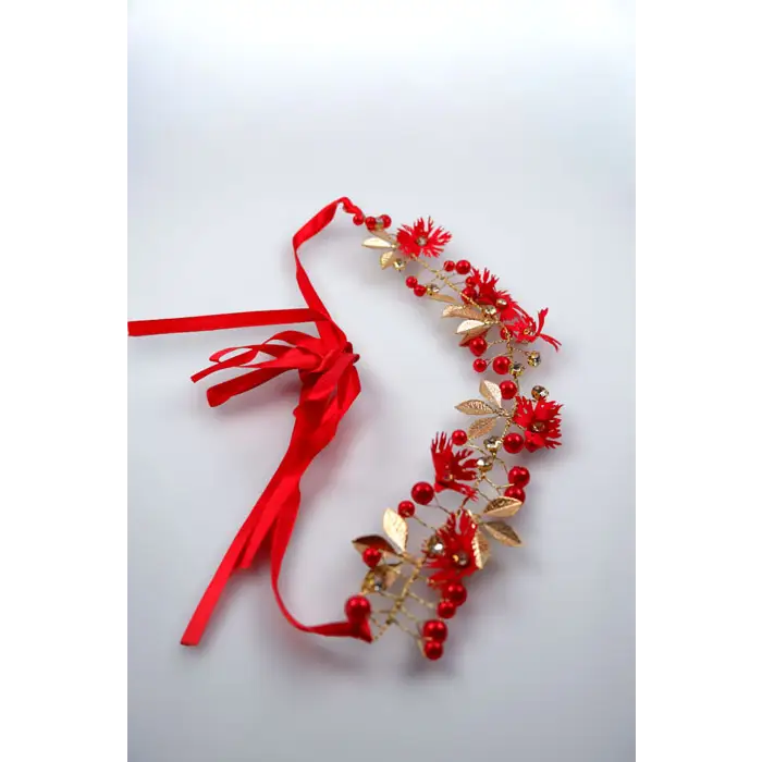 Blumen Brautschmuck Hochzeit Haarschmuck Ranke mit Perlen
