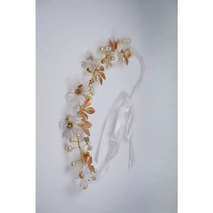 Blumen Brautschmuck Hochzeit Haarschmuck Ranke mit Perlen