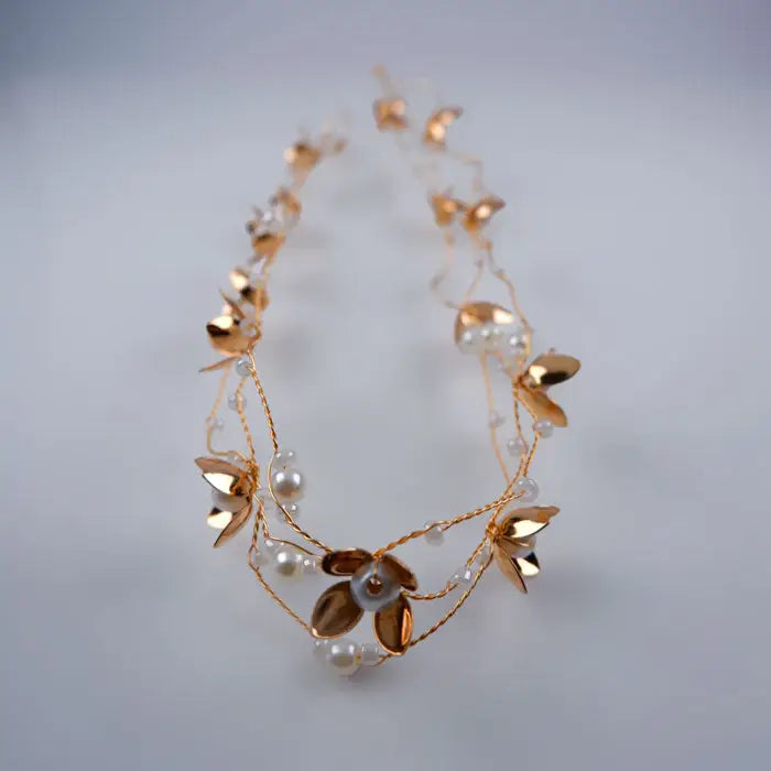 Braut Haarschmuck mit Perlen-Brautschmuck Gold