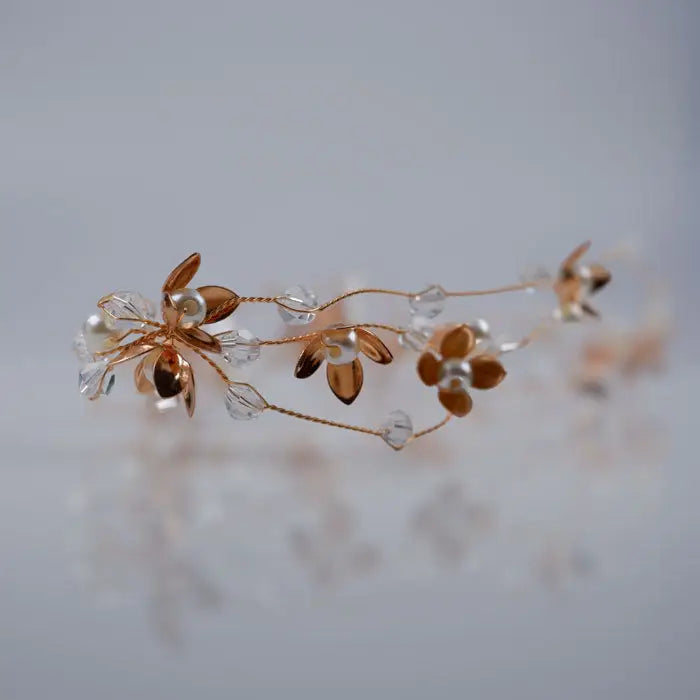 Braut Haarschmuck mit Perlen-Brautschmuck Gold