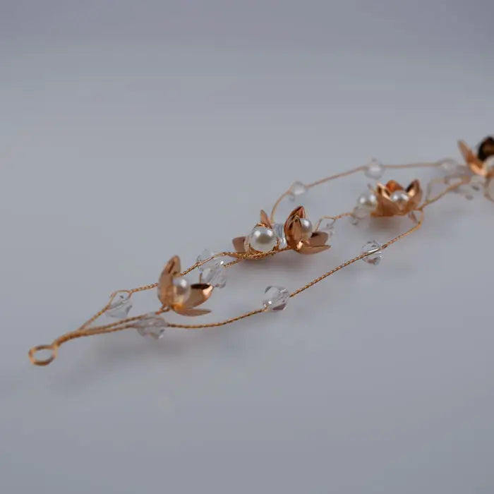 Braut Haarschmuck mit Perlen-Brautschmuck Gold