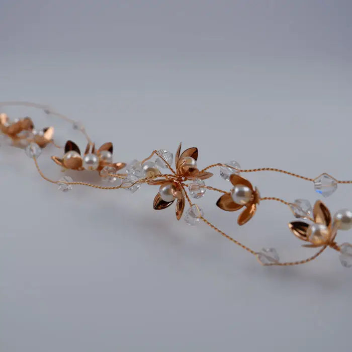 Braut Haarschmuck mit Perlen-Brautschmuck Gold