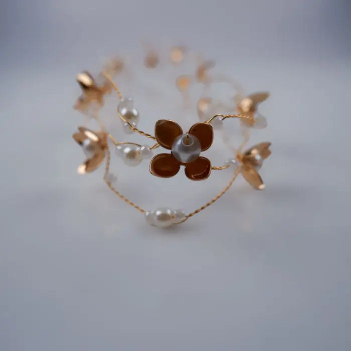 Braut Haarschmuck mit Perlen-Brautschmuck Gold