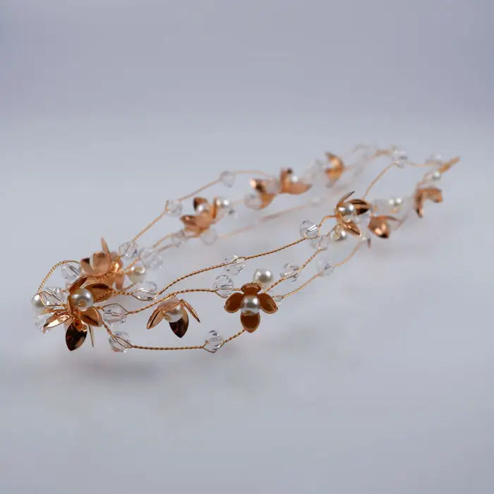 Braut Haarschmuck mit Perlen-Brautschmuck Gold