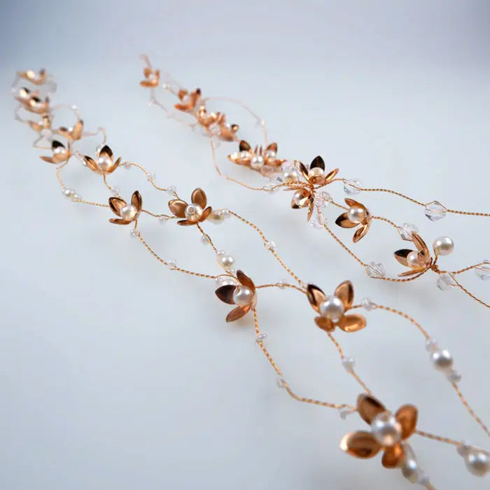 Braut Haarschmuck mit Perlen-Brautschmuck Gold