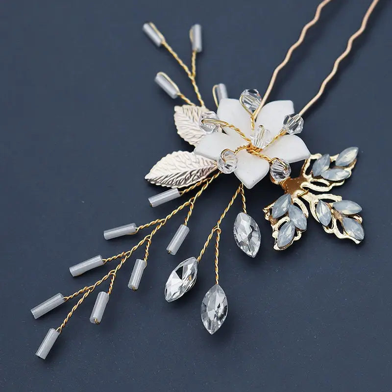 Brauthaarschmuck Set-Blumen Haarkamm-eleganter