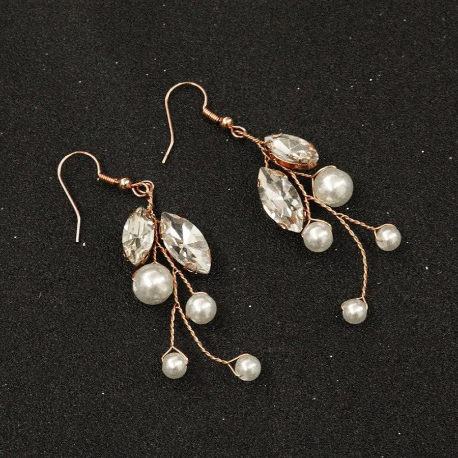 Brautschmuckset-Ohrringe Haarranke-Haarschmuck