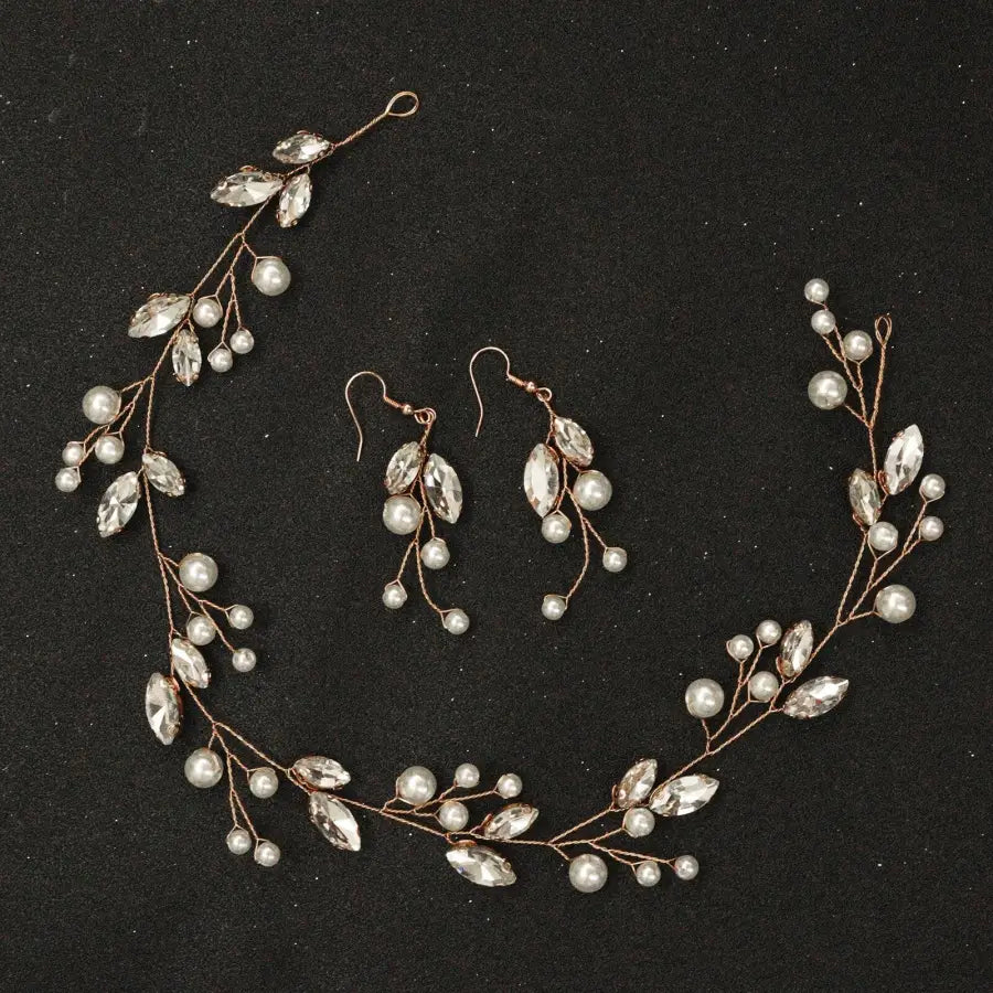 Brautschmuckset-Ohrringe Haarranke-Haarschmuck