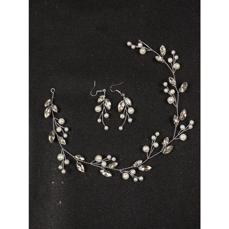 Brautschmuckset-Ohrringe Haarranke-Haarschmuck