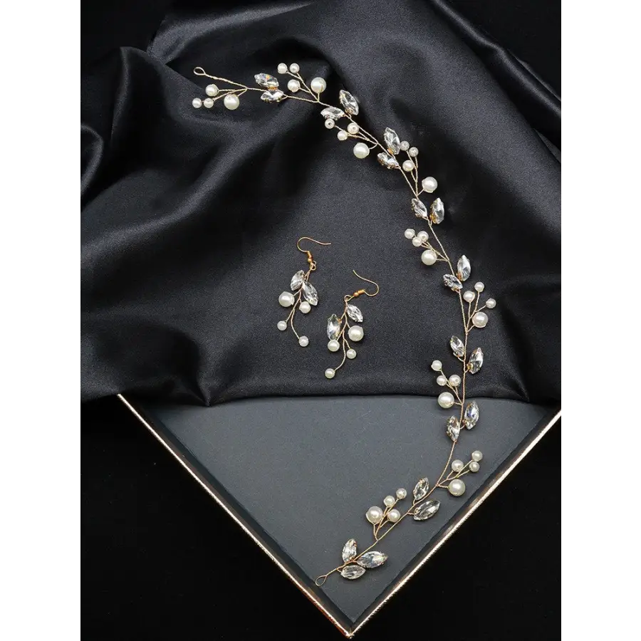 Brautschmuckset-Ohrringe Haarranke-Haarschmuck