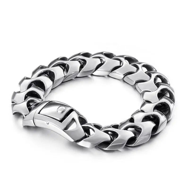 breite Knochen Armkette-Edelstahl Armband-Hochglanz