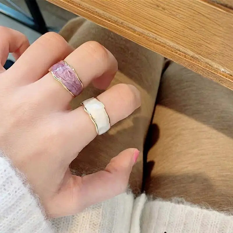 breite verstellbare Fingerringe für Damen - minimalistische