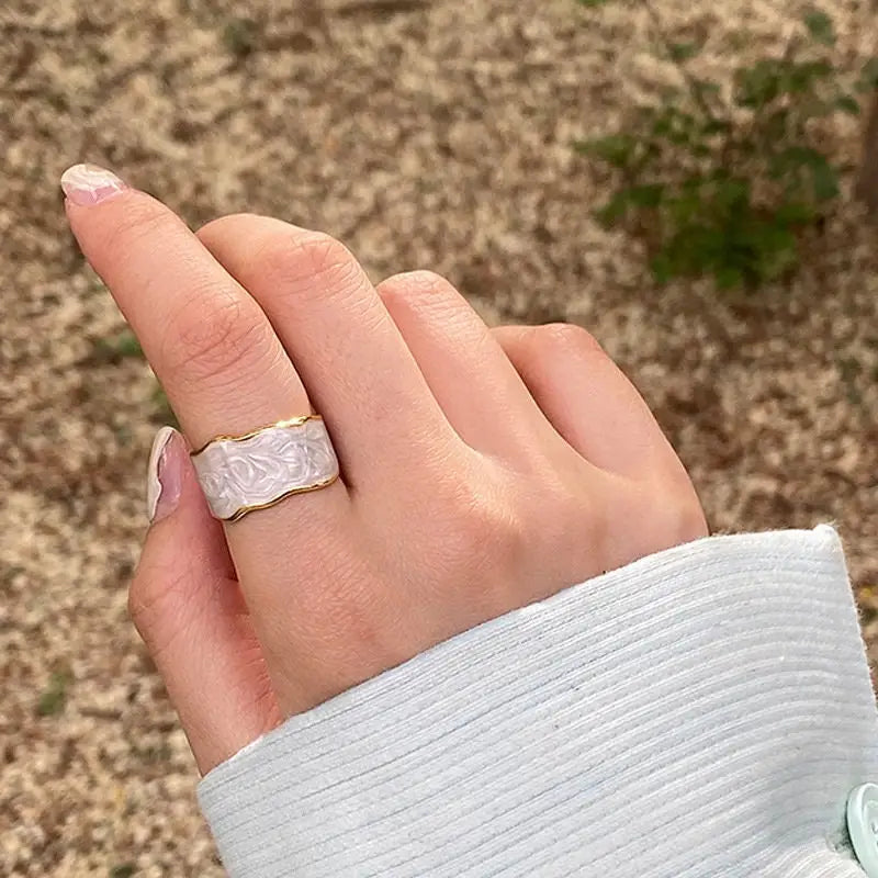 breite verstellbare Fingerringe für Damen - minimalistische