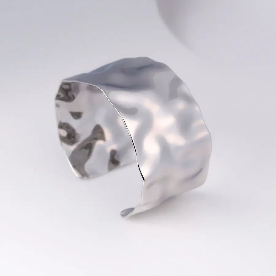 welliger Armreif-Schmuck vergoldet-Schmuck für Frauen-Geschenkideen für Frauen-Geschenk Freundin-Edelstahl Armband Damen-breites Armband Damen-SHELAGO SCHMUCK