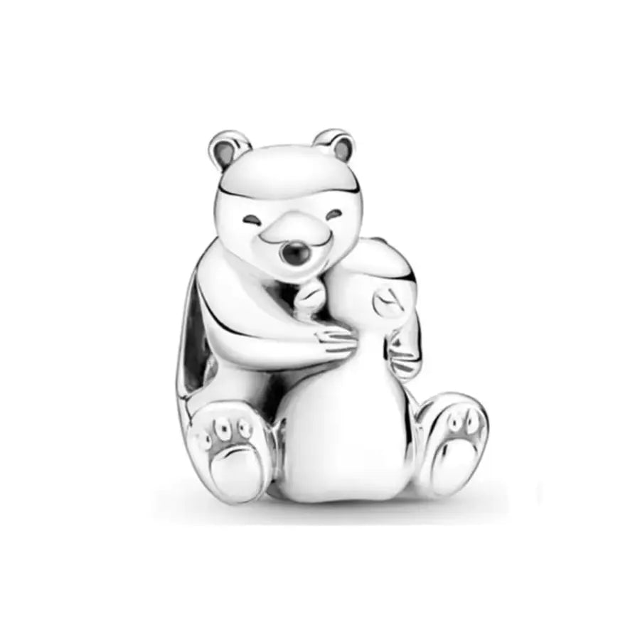 Charm Bär mit Ente-Bär Charm Anhänger-Charm Bär Silber-Geschenk für Mama-Geschenk Freundin-Charms für Armband-Charm Armband-SHELAGO SCHMUCK-