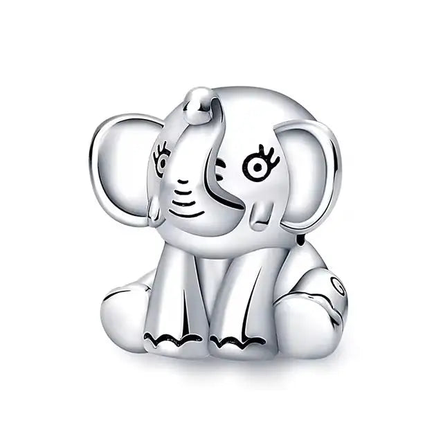 Charm Elefant-Charm Elefant Silber-Tier Charms-Tier Beads Silber-Tier Anhänger Armband-Charms für Armband-Charm Anhänger Silber-Shelago Schmuck