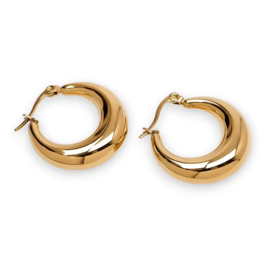 Chunky Hoops Creolen-dicke Creolen Gold-große breite Creolen-große Creolen Silber-vergoldeter Schmuck Wasserfest-vergoldete Ohrringe Damen-Shelago Schmuck