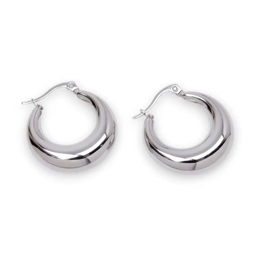 Chunky Hoops Creolen-dicke Creolen Gold-große breite Creolen-große Creolen Silber-vergoldeter Schmuck Wasserfest-vergoldete Ohrringe Damen-Shelago Schmuck