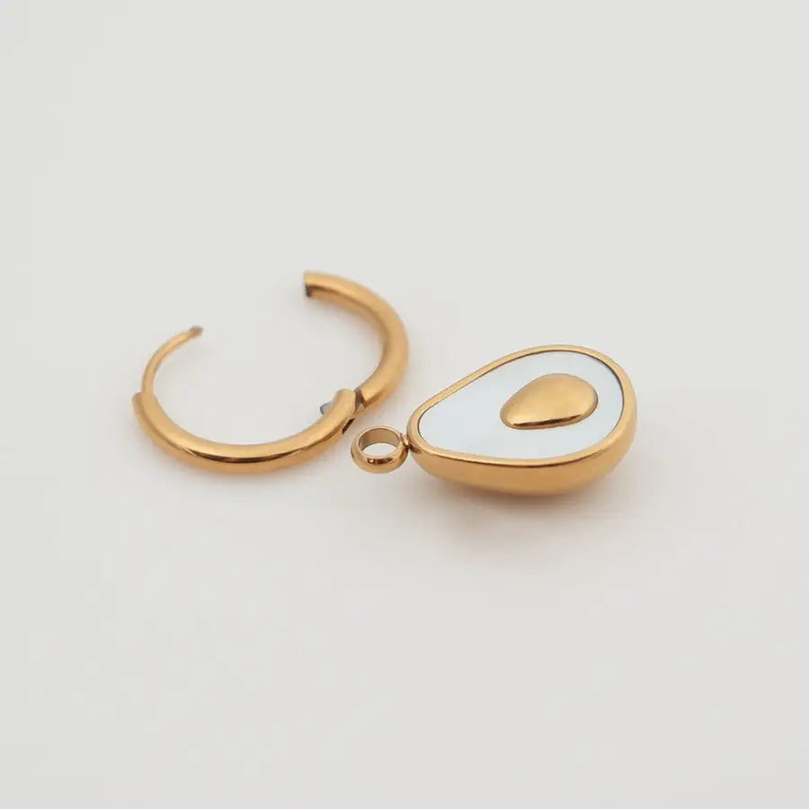 Ohrringe mit Avocado-Avocado Schmuck Gold-Creolen Damen Gold-Ohrringe im Avocado-Design-Geschenkidee Schmuck Damen-Shelago Schmuck
