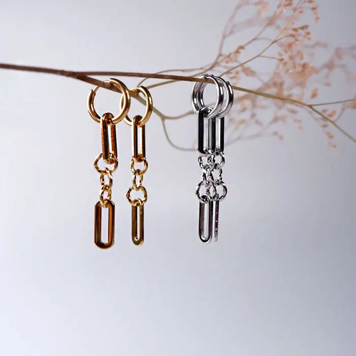 Creolen mit Einhänger-Elin-2 in 1 Ohrring-lange