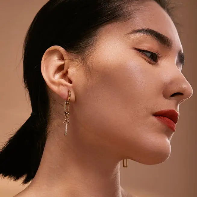 Creolen mit Einhänger-Elin-2 in 1 Ohrring-lange