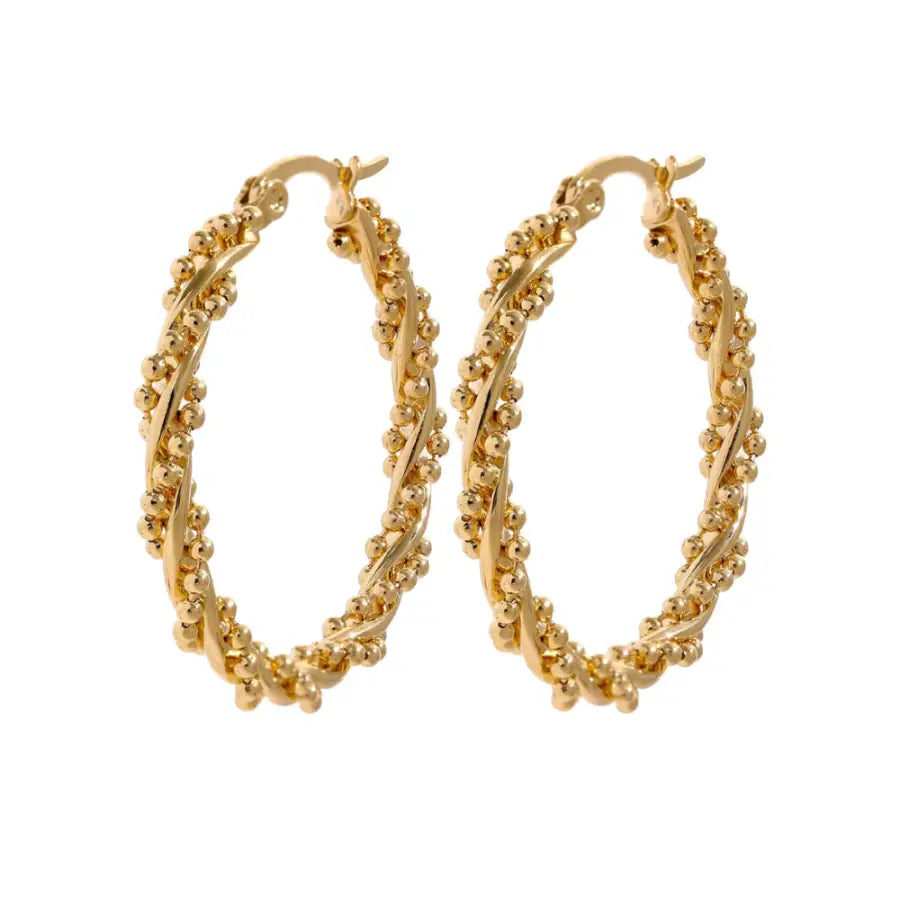 Perlen Ohrringe-Ohrringe vergoldet-Geschenk Freundin-elegante Ohrringe-Edelstahl Ohrringe-Creolen Ohrringe-Creolen mit Perlen-Creolen Gold-SHELAGO SCHMUCK