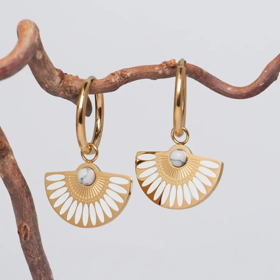 Creolen-Set aus Edelstahl mit Einhänger-2 in 1 Damen Ohrringe-Creolen mit bunten Anhängern-Creolen aus Edelstahl-verspielte Ohrringe-SHELAGO SCHMUCK