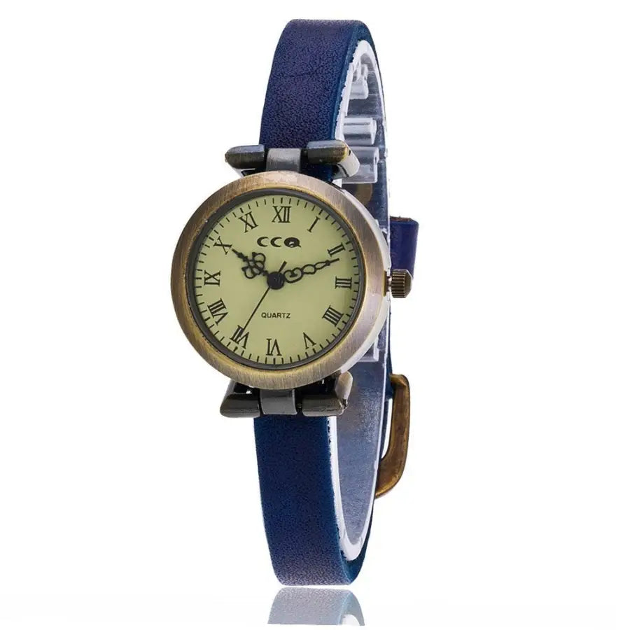 Damen Uhr im Vintage Stil Frauen Armbanduhr Bronze Farben