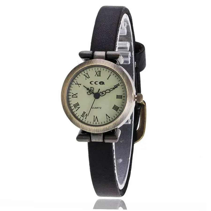 Damen Uhr im Vintage Stil Frauen Armbanduhr Bronze Farben