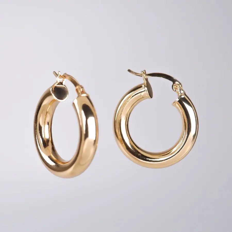 dicke Basic Creolen - Gold Pair - Ohrringe