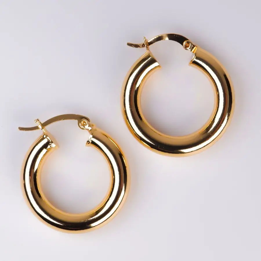 dicke Basic Creolen - Gold Pair - Ohrringe