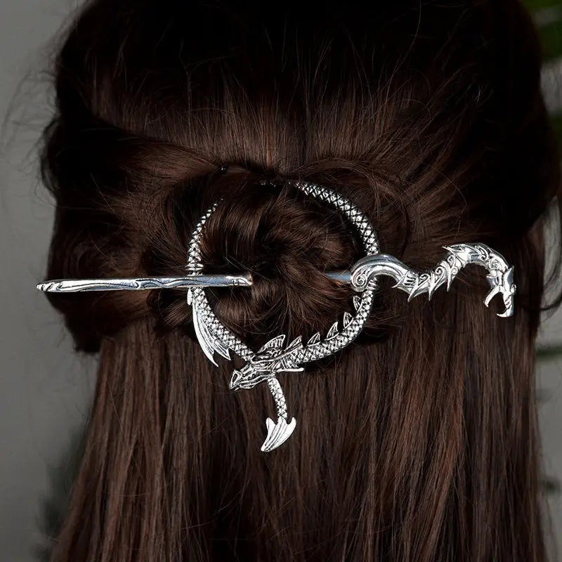 Drachen Haarnadel-Viking Haarbrosche-Mittelalter Schmuck