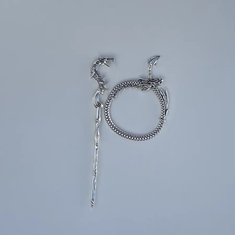 Drachen Haarnadel-Viking Haarbrosche-Mittelalter Schmuck