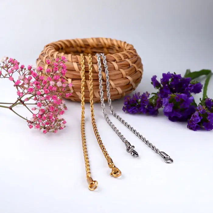 dünne Kordel Halskette-Kina-in Gold und Silber