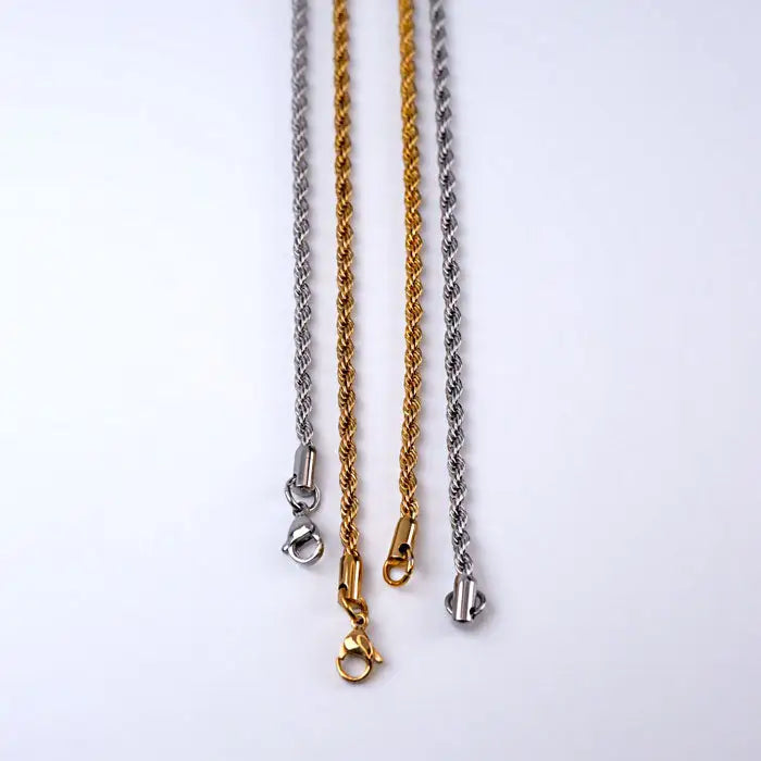 dünne Kordel Halskette-Kina-in Gold und Silber