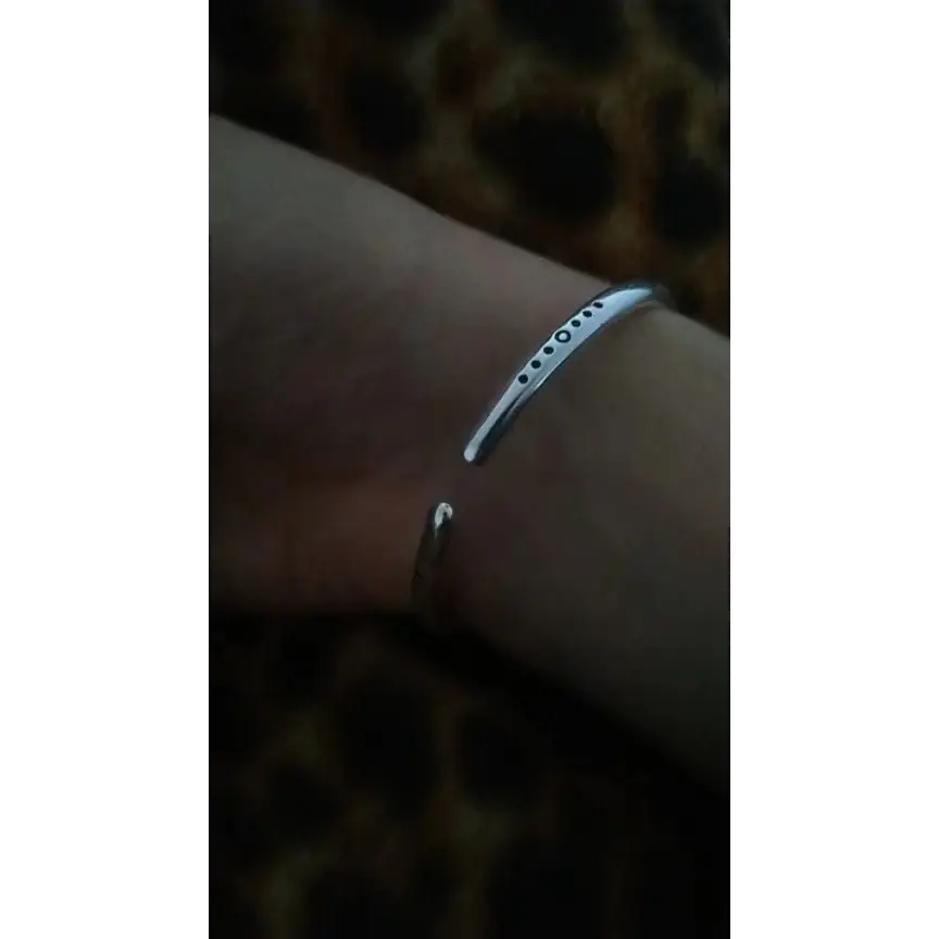 dünner runder Armreif-Armspange offen mit Mustern-Armband