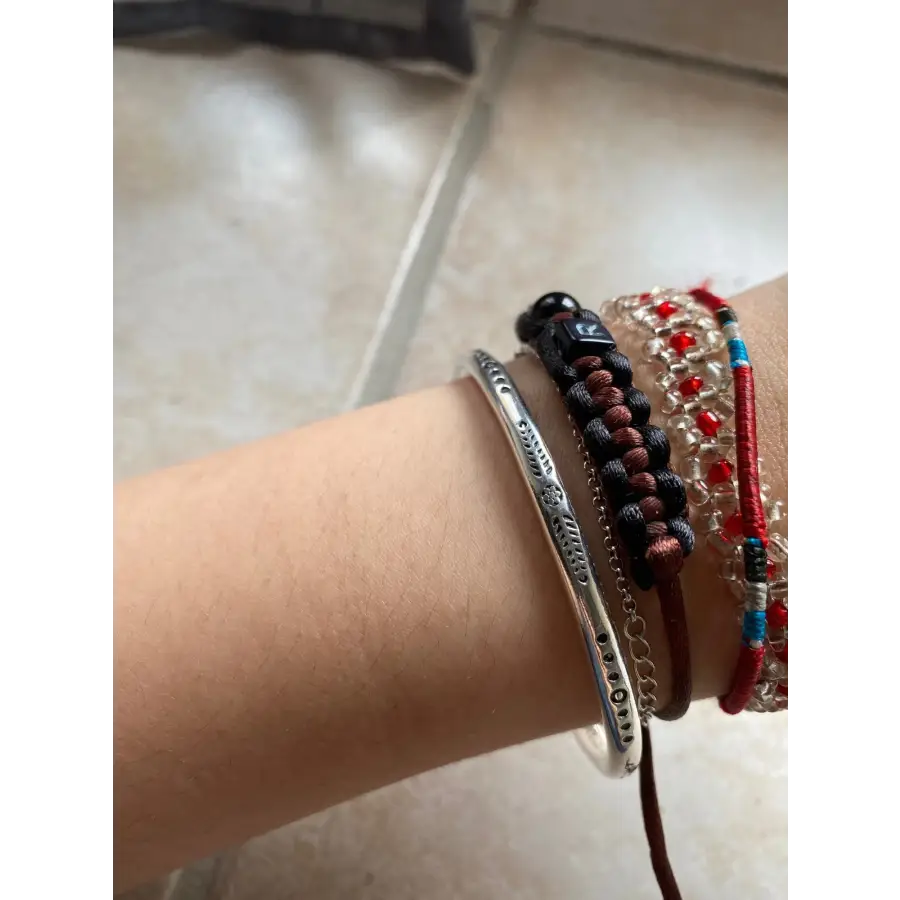 dünner runder Armreif-Armspange offen mit Mustern-Armband