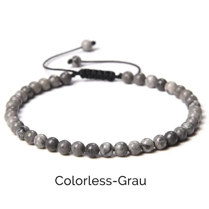 Echtstein Perlen Armband-Colorless grau Steinperlen