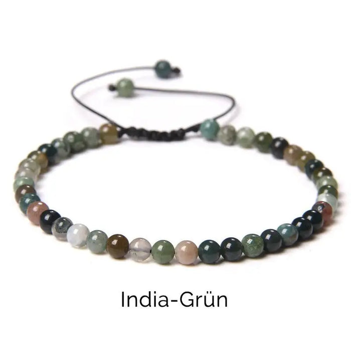 Echtstein Perlen Armband-India grün Steinperlen